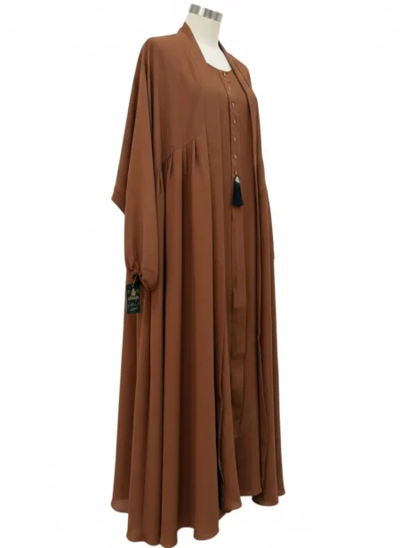Cinnamon Brown Layered Abaya