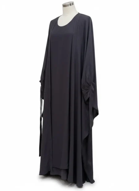 Charcoal Grey Layered 2-Piece Abaya