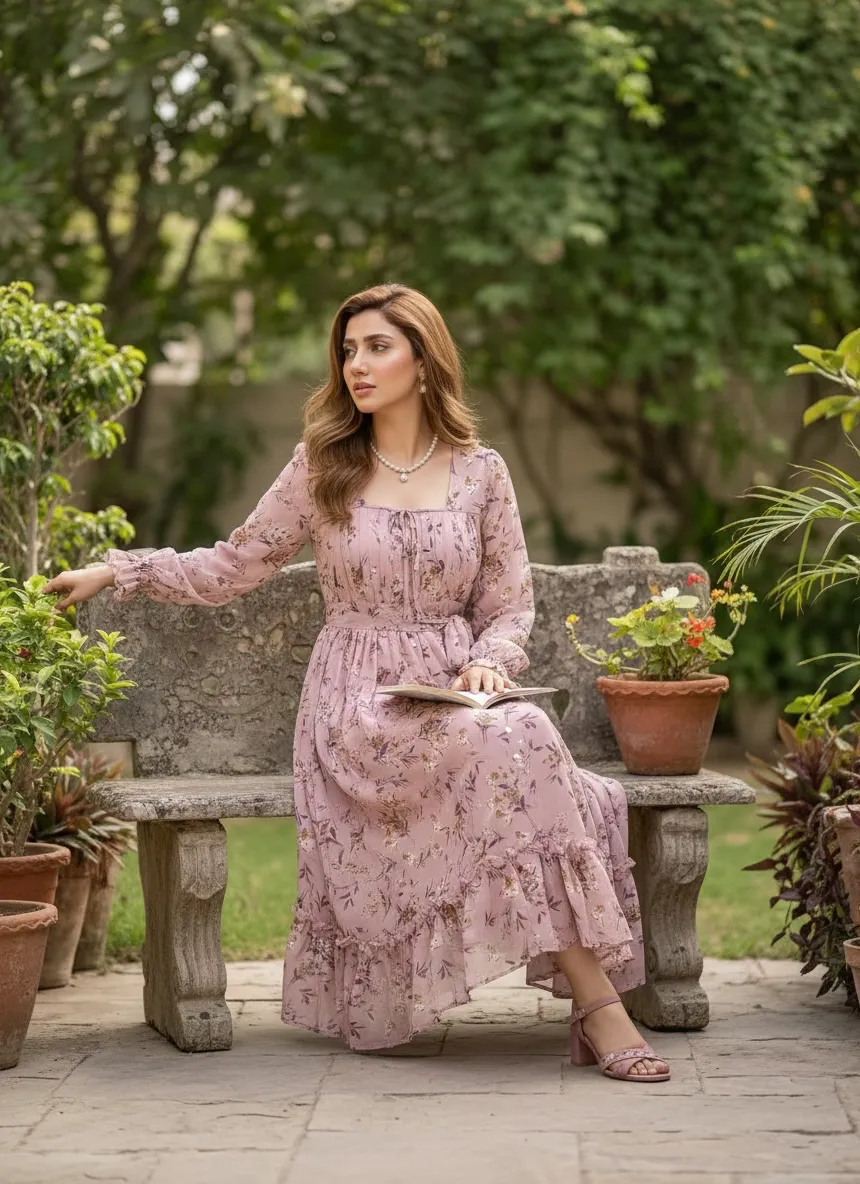 Ayla Mauve Floral Lace Maxi - Image 2