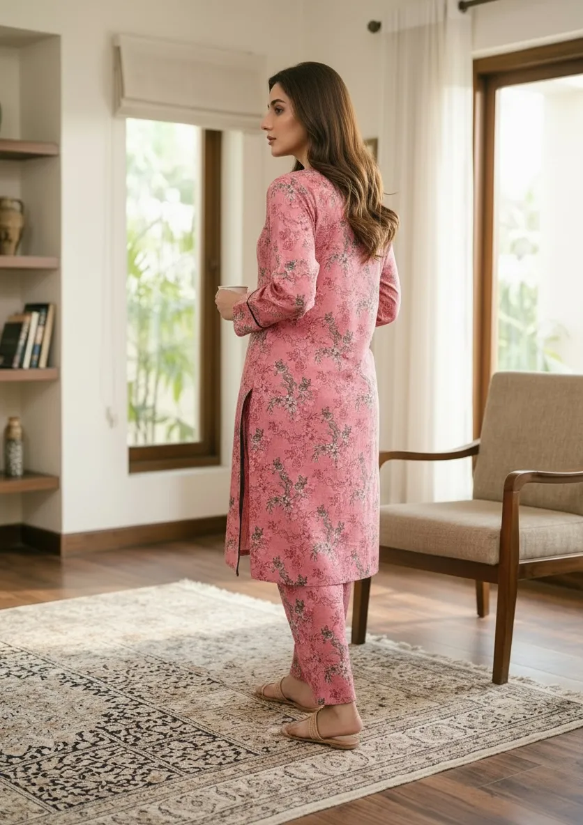 Alina Rose Pink Floral 2PC Suit - Image 4