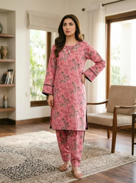 Alina Rose Pink Floral 2PC Suit