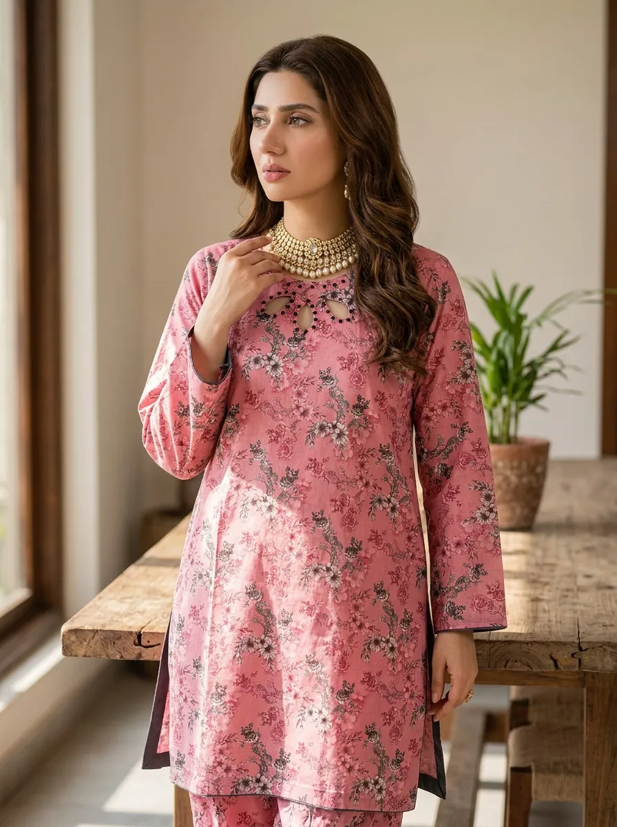 Alina Rose Pink Floral 2PC Suit - Image 2