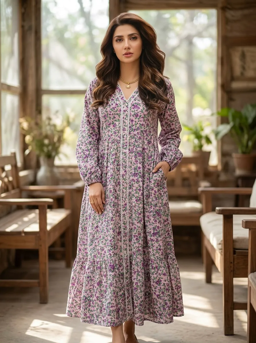 Liyana Lilac Floral Maxi