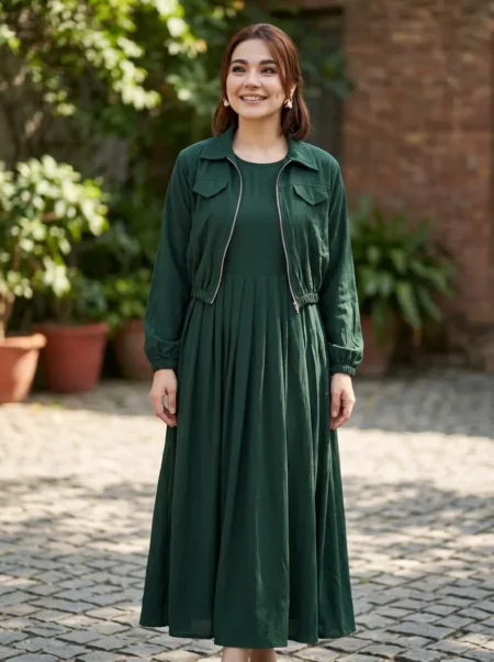 Green Jacket Style Maxi