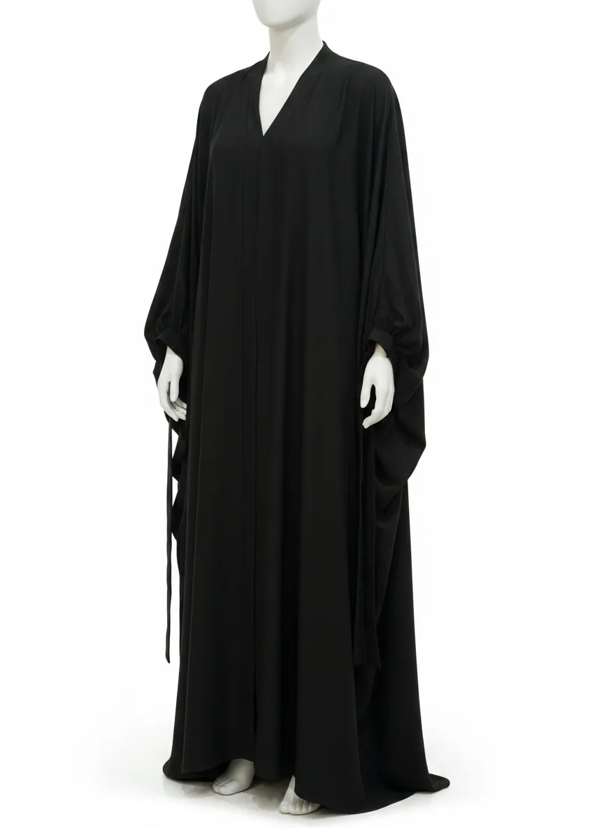 Black Cape Style Georgette Abaya